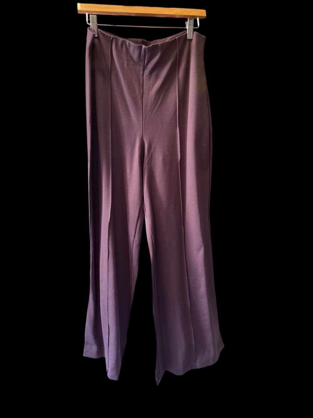 Quince Wide-Leg Pants in Deep Plum